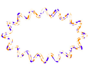 ステンドグラス風吹き出し　三角形模様　細長い丸みのあるギザギザした形