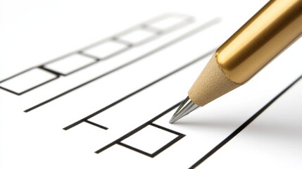 Close-Up of Pen Tapping on Checklist Paper with Empty Boxes for Simple Task Management