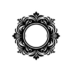 Elegant Black and White Ornamental Frame Design Element
