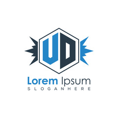 Modern Latter Luxury Monogram Logo with Royal Crown and Polygon Frame
