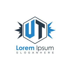 Modern Latter Luxury Monogram Logo with Royal Crown and Polygon Frame
