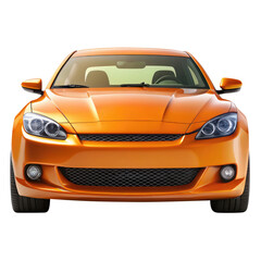 orange car isolated on transparent white background, clipping path