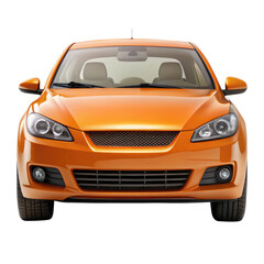 orange car isolated on transparent white background, clipping path