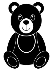Smiling Teddy Bear in Bold Silhouette