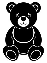 Smiling Teddy Bear in Bold Silhouette