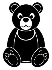 Smiling Teddy Bear in Bold Silhouette
