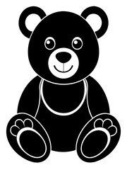 Smiling Teddy Bear in Bold Silhouette