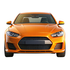 Naklejka premium orange car isolated on transparent white background, clipping path