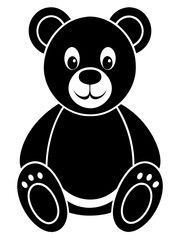 Smiling Teddy Bear in Bold Silhouette