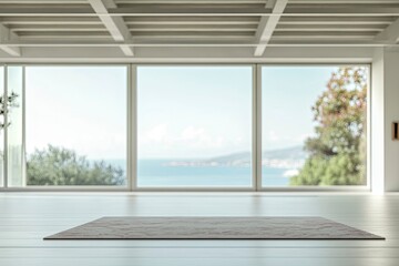 Room with Rug, Windows and Ocean View