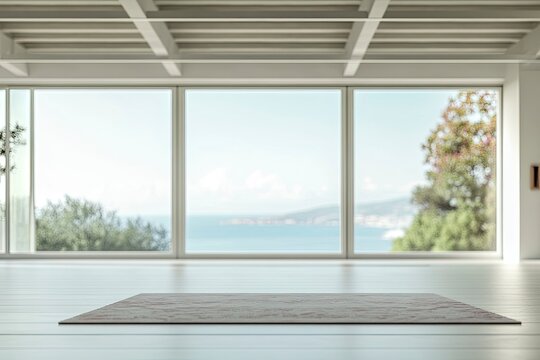 Fototapeta Room with Rug, Windows and Ocean View