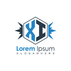 Modern Latter Luxury Monogram Logo with Royal Crown and Polygon Frame
