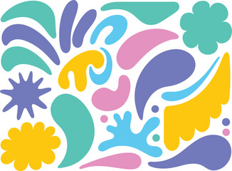 Naklejka premium Colorful Abstract Organic Shapes – Liquid Fluid Elements for Modern Design.