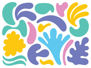 Fototapeta premium Colorful Abstract Organic Shapes – Liquid Fluid Elements for Modern Design.