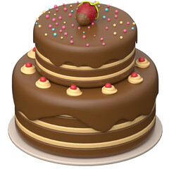 Double Cake 3D icon on transparent