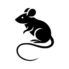Rat side view black vector design, silhouette