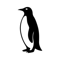 Fototapeta premium Penguin side view black vector design, silhouette