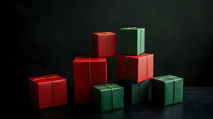 Naklejka premium cube, toy, 3d, block, box, cubes, colorful, color, blocks, gift, construction, christmas, shape, brick, play, red, green, business, building, design, build, boxes, yellow, illustration, child