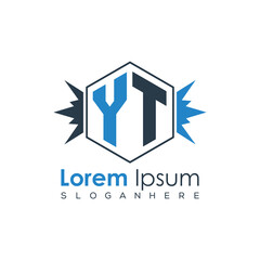 Modern Latter Luxury Monogram Logo with Royal Crown and Polygon Frame
