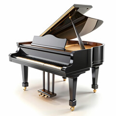 Classic Grand Piano Isolated on White