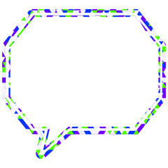 ステンドグラス風吹き出し　三角形模様　角のある八角形