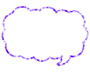 ステンドグラス風吹き出し　三角形模様　細長い雲形