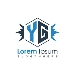 Modern Latter Luxury Monogram Logo with Royal Crown and Polygon Frame
