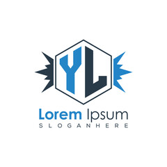 Modern Latter Luxury Monogram Logo with Royal Crown and Polygon Frame
