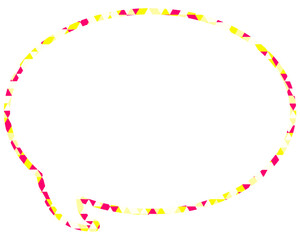 ステンドグラス風吹き出し　三角形模様　丸形