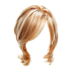 Fototapeta premium a female hair wig isolated on a white background