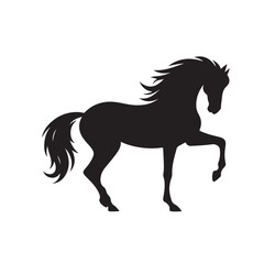 Minimal Horse Silhouette Black Icon on White Background