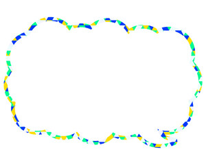ステンドグラス風吹き出し　三角形模様　細長い雲形