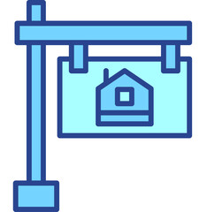 For Rent blue outline icon