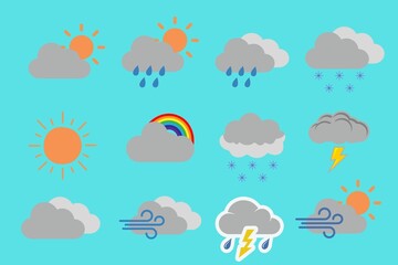weather icons weather icons, weather icons set, set of weather icon, seamless pattern with clouds 