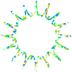 ステンドグラス風吹き出し　三角形模様　ギザギザした形