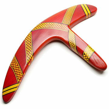 recommend clip art: Red and Yellow Boomerang Isolated on White Background