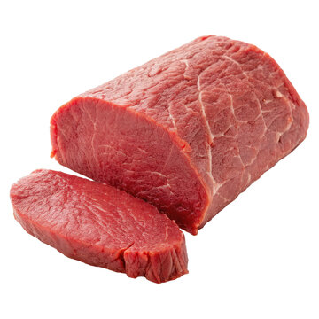 Freshly cut juicy raw beef top round steak a versatile and nutritious cut of meat ready for cooking