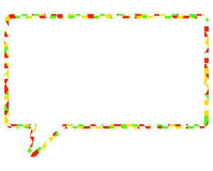 ステンドグラス風吹き出し　三角形模様　四角形