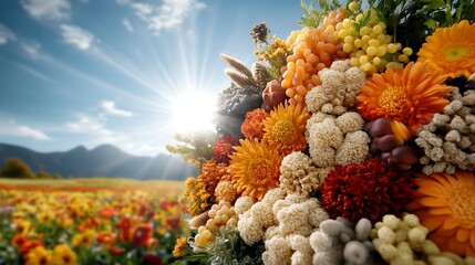 a bunch of flowers