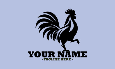 silhouette rooster vector design, illustration rooster logo art and template