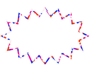 ステンドグラス風吹き出し　三角形模様　細長いギザギザした形