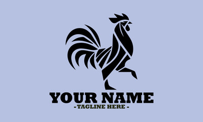 silhouette rooster vector design, illustration rooster logo art and template