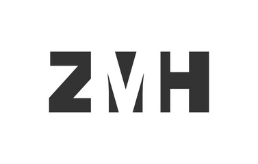 ZMH logo design. Initial letter Z M H bold font style for tech startups, consulting, corporate branding. Creative company name, headlines typography identity, trendy logotype.