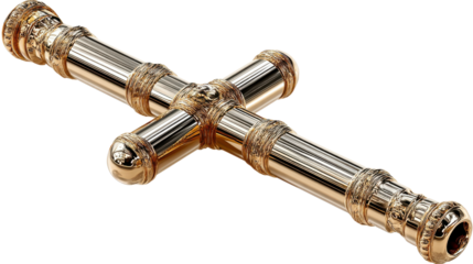 Intricate and ornate golden cross pendant with decorative details a symbol of Christian faith and devotion