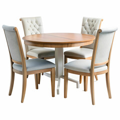 Fototapeta premium Dining Table and Chairs Isolated on White Background