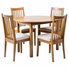 Fototapeta premium Dining Table and Chairs Isolated on White Background