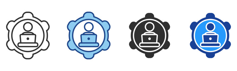 Worker Icon Multiple Style Vector Collection 