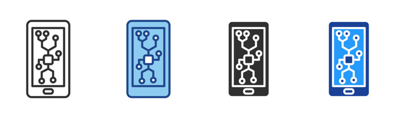 Smartphone Icon Multiple Style Vector Collection 