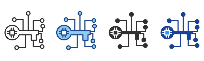 Key Icon Multiple Style Vector Collection 