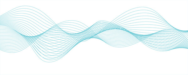 Abstract sky blue color gradient wave lines with twisted curve lines and blend effect. 3D Futuristic tech background with Curved wavy line. Seamless wave pattern glowing science flowing 